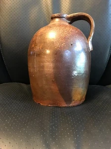 Antique Brown Glazed Beehive Stoneware Crock Jug, Primitive-Not Mrkd, 8” -AO K - Picture 1 of 7