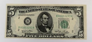 $5 1950-A Federal Reserve Note Bank of New York Gem CU - Picture 1 of 2