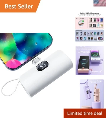 Banco de Alimentación Ligero 5500mAh - Doble USB-C, Pantalla LED para iPhone y Android Foto 1 de 4