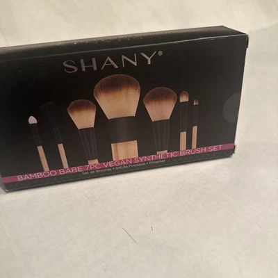 Juego de 7 cepillos SHANY de bambú puro - cepillos veganos con cabello sintético premium con bolsa Foto 1 de 4