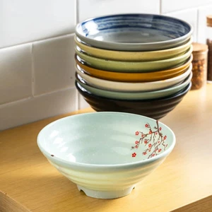 Melamine Bowl Japanese Style Noodle Soup Powder Imitation Porcelain Tableware - Picture 1 of 26
