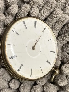 antico orologio da tasca SCONOSCIUTO maker quadrante aperto carica chiave - Foto 1 di 6