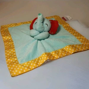Fisher Price Elefant gelb gepunktet Sicherheitsdecke blau rot Elefant 12 Zoll - Bild 1 von 5