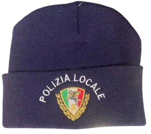 Berretto Zuccotto Papalina Watch Cap Invernale Ricamo Polizia Locale Nazionale - Foto 1 di 2