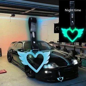Angel Heart Shaped Glow In The Dark TSURIKAWA Ring Bus Handle Strap Charm Drift - Bild 1 von 5