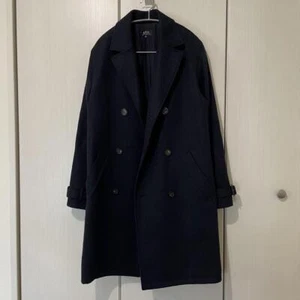 A.P.C Wool Trench Coat Navy Xs Size - Picture 1 of 5