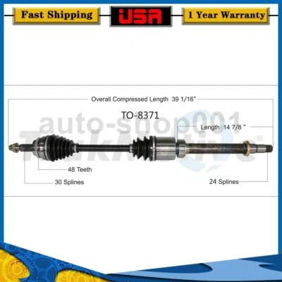 Front Right CV Axle Joint For Toyota Venza 2016 2015 2014 2013 2012 2011 2010 - Image 1 of 2