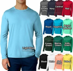 Mens Long Sleeve Fishing T-Shirt UPF 50 Boat UV Moisture Wicking XS-XL 2X 3X 4X - Picture 1 of 16