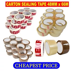 More details for clear brown parcel tape strong packing carton sealing tape 48mm x 66m 1 6 12 36 