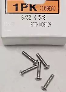 Nuova vite con tappo a bottone 6/32 x 5/8", acciaio inox 18-8 (25ea) - Foto 1 di 3