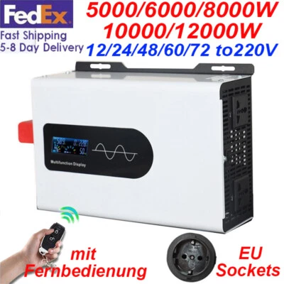 5000W 10000W 12000W 12V 24V to 220V Onda Sinusoidale Pura Inverter Convertitore - Bild 1 von 4