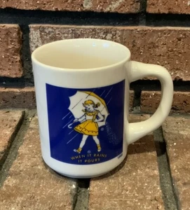 Vintage Morton Salt “When It Rains It Pours” 1956 Coffee Mug 3.5” Tall - Picture 1 of 4