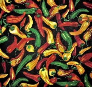 HOT CHILIS black Poly Cotton 60” Wide fabric- None Stretch - Picture 1 of 1