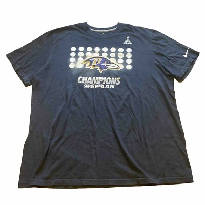 Baltimore Ravens Super Bowl XLVII Nike T-Shirt Team Roster On Back XXL- 2XL - Image 1 of 4