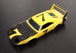 Vintage Aurora AFX Dodge Daytona Charger Superbird Yellow Black #7 Slot Car Body - Picture 1 of 6