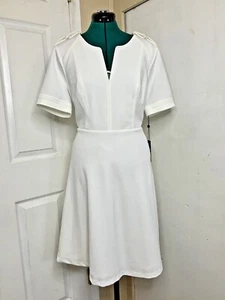 Tommy Hilfiger A-Line Dress For Women Size 8 Medium NWT Ivory White - Picture 1 of 7
