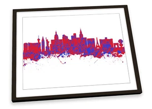 Las Vegas Skyline Nevada Modern Pink FRAMED ART PRINT Picture Poster Artwork - Picture 1 of 5
