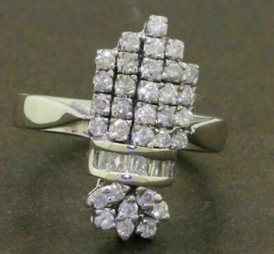 0.48Ct White Round Cut Honey Bee Engagement Ring In Solid 14K White Gold - Picture 1 of 3