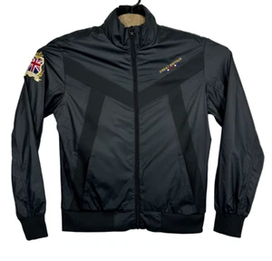 Kappa Jacket Mens Size M Black Summer Windbreaker Full Zip Great Britain Y2K - Picture 1 of 14