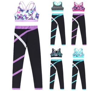 Kids Girls Activewear Elastic Waistband Tracksuits Sleeveless Sportswear U Neck - Picture 1 of 46