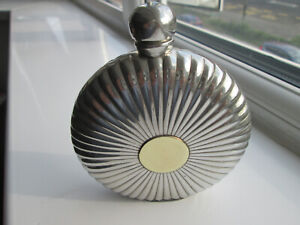 ROUND HIP FLASK SHEFFIELD STEEL A REAL BEAUTY WITH NICE PATTERN