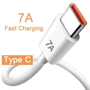 7A 100W USB Type C Super-Fast Charge Cable Huawei P40 P30 Mate 40 Xiaomi Mi - Picture 1 of 7