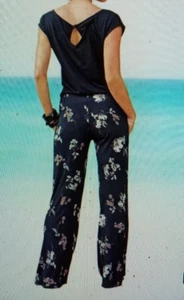 Damen Overall Jumpsuit von "Lascana" Gr. 48 Schwarz geblümt nagelneu - Bild 1 von 4