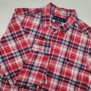 Ralph Lauren Natural Stretch red blue long sleeve shirt boys size XL (18-20) - Picture 1 of 5