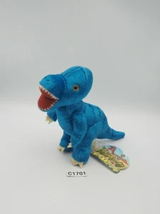 Dinosaur C1701 YELL Blue Dinopark T-rex Plush Stuffed 4.5" TAG Toy Doll Japan - Picture 1 of 9
