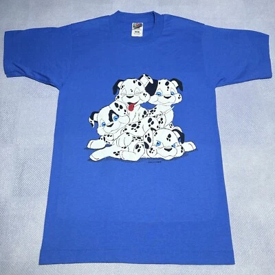 Camiseta De Colección Años 90 Dálmata Divertida Cachorro Cachorro Cachorro Azul Perro Talla Pequeña Foto 1 de 4