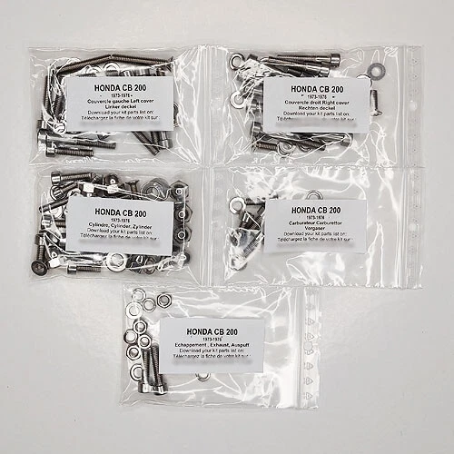 HONDA CB 200 B T 1974-1976 motor Inbus inoxidable juego de tornillos n.º 1 CB200 CB200T Foto 1 de 1