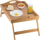 Home-it Bed Tray table with folding legs, and breakfast tray Bamboo bed table...