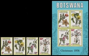 Botswana 1974 - Mi-N.o 128-131 y Bloque 8 ** - Estampillada sin montar o nunca montada - Flores / Flores - Imagen 1 de 1