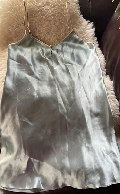 Jones New York Satin Silky Short Chemise Nightgown Women Small Lingerie Green - Image 1 of 3