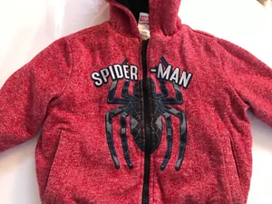 Marvel Spiderman Web Hoodie Sweatshirt Red Sweater Boys SZ 4T - Picture 1 of 6