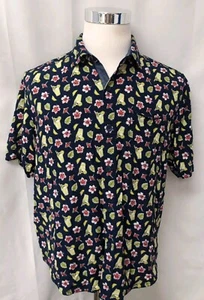 Tommy Bahama All Over Print Floral Cocktails Short Sleeve Camp Shirt Sz Medium - Picture 1 of 5