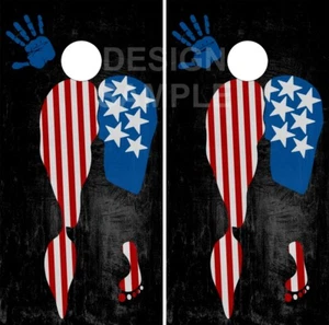 American Girl Butt Print Cornhole Wrap Bag Toss Skin Decal Sticker  - Picture 1 of 1