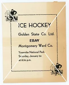 Jan 20 1940 Hockey Program Golden State CO Ltd VS Montgomery Ward CO Yosemite - Picture 1 of 2