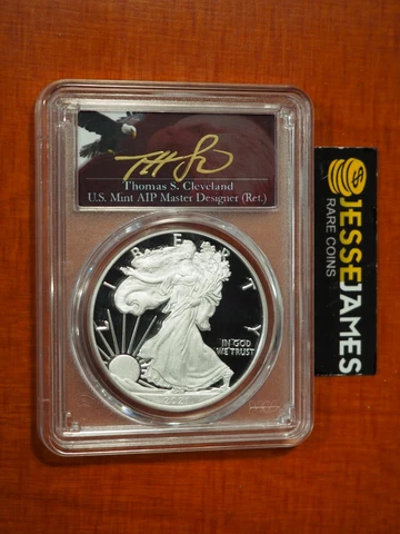 2021 W PROOF SILVER EAGLE PCGS PR70 T1 FDI CLEVELAND FROM CONGRATULATIONS SET Cover