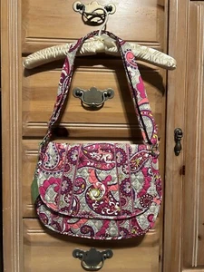 NWT Brand New Vera Bradley Saddle Up Crossbody Purse Bag In Paisley Meets Plaid - Picture 1 of 6