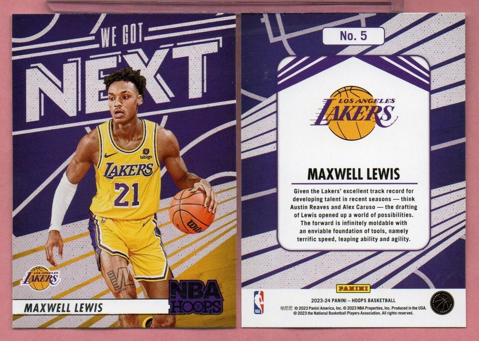Maxwell Lewis 2023-24 Panini NBA Hoops We Got Next Lakers #5 - Image 1 of 1