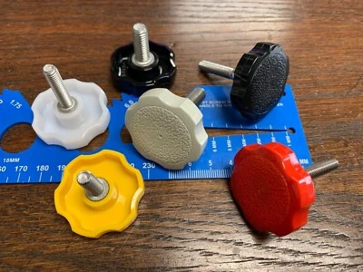 DESMOPARTS M8 Rosette Thumb Screws Stainless DIN 912 Metric Red Yellow Black Natural & Gray