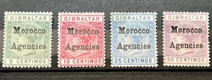 MOROCO AGENCIES O/P POSTAGE STAMPS SG9, 10, 12, 14 LMM - Picture 1 of 1