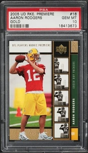 2005 Upper Deck Premiere Gold #16 Aaron Rodgers RC Rookie PSA 10 GEM MINT - Bild 1 von 2