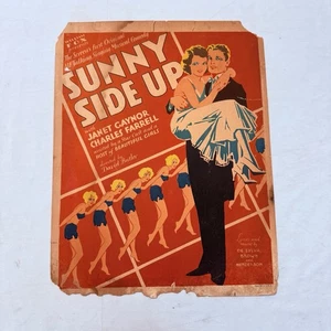 1929 Sunny Side Up Original 14x22 Window Movie Poster Janet Gaynor Early Musical - Picture 1 of 6