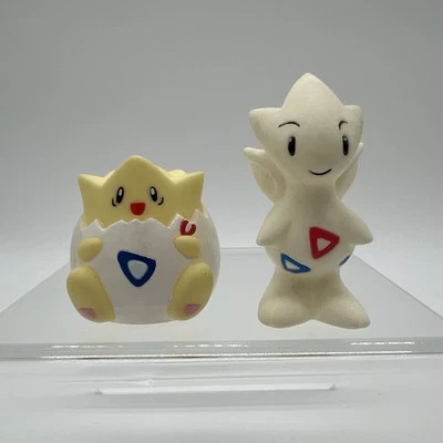 2001 Pokemon Finger Puppet Togepi & Togetic boneco Gotta Catch Them All Nintendo - Imagem 1 de 4