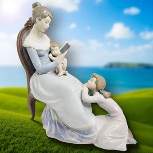 "Lladro ""Story Hour"" #5786 - Porzellan Figur - MUTTER LIEST KIND VOR RAR - Bild 1 von 14