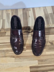 Zapatos sin cordones Florsheim de cuero marrón para hombre talla 8D hechos en India - Imagen 1 de 16