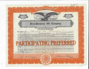 PENNSYLVANIA 1936 Penn-Premium Oil Company Stock Certificate #22 - Picture 1 of 2