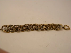 Pulsera trenzada de malla con textura de oro de plata esterlina 925 de colección OT 925 TURQUÍA - Imagen 1 de 9